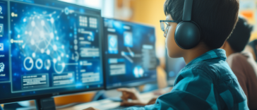 Kind benutzt e-Learning-Kurs am PC - thatworksmedia