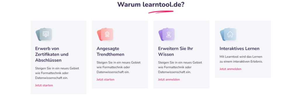 learntool.de plattform für e-learning